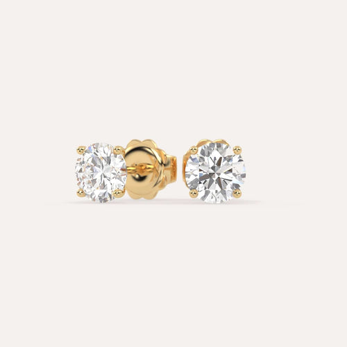 2 carat Round Diamond Stud Earrings