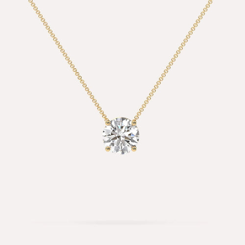 2 carat Round Floating Diamond Necklace