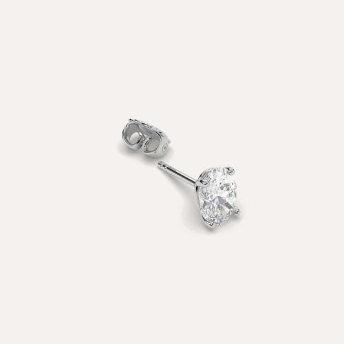 2 carat Single Oval Diamond Stud Earring