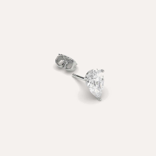 2 carat Single Pear Diamond Stud Earring