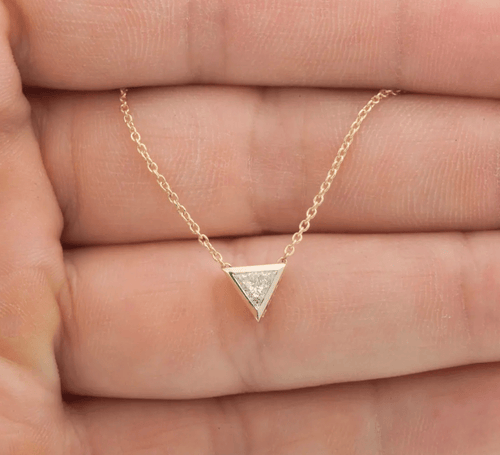 3/8 carat F-VS1 Trillion Diamond Necklace
