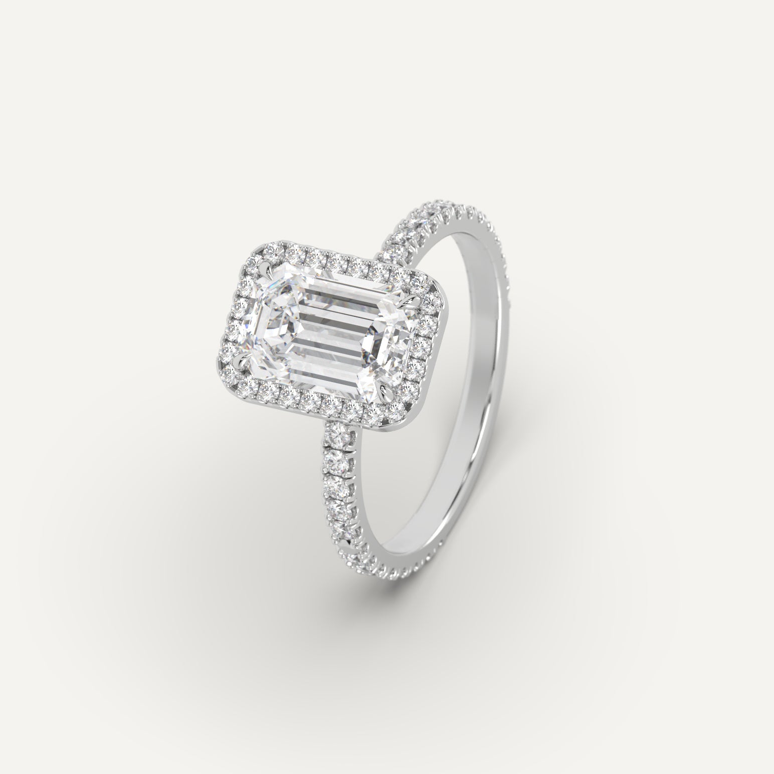 Classic 3 Carat Emerald Diamond Engagement Ring