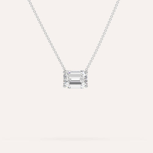 3 carat Emerald Floating Diamond Necklace
