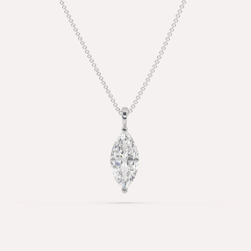 3 carat Marquise Diamond Pendant Necklace