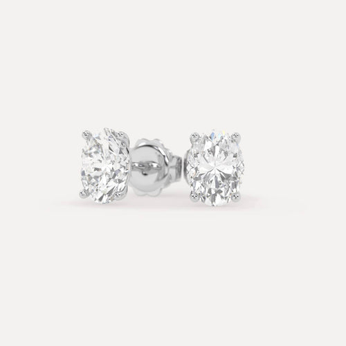 3 carat Oval Diamond Stud Earrings