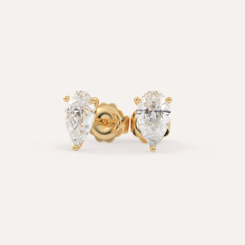 3 carat Pear Diamond Stud Earrings
