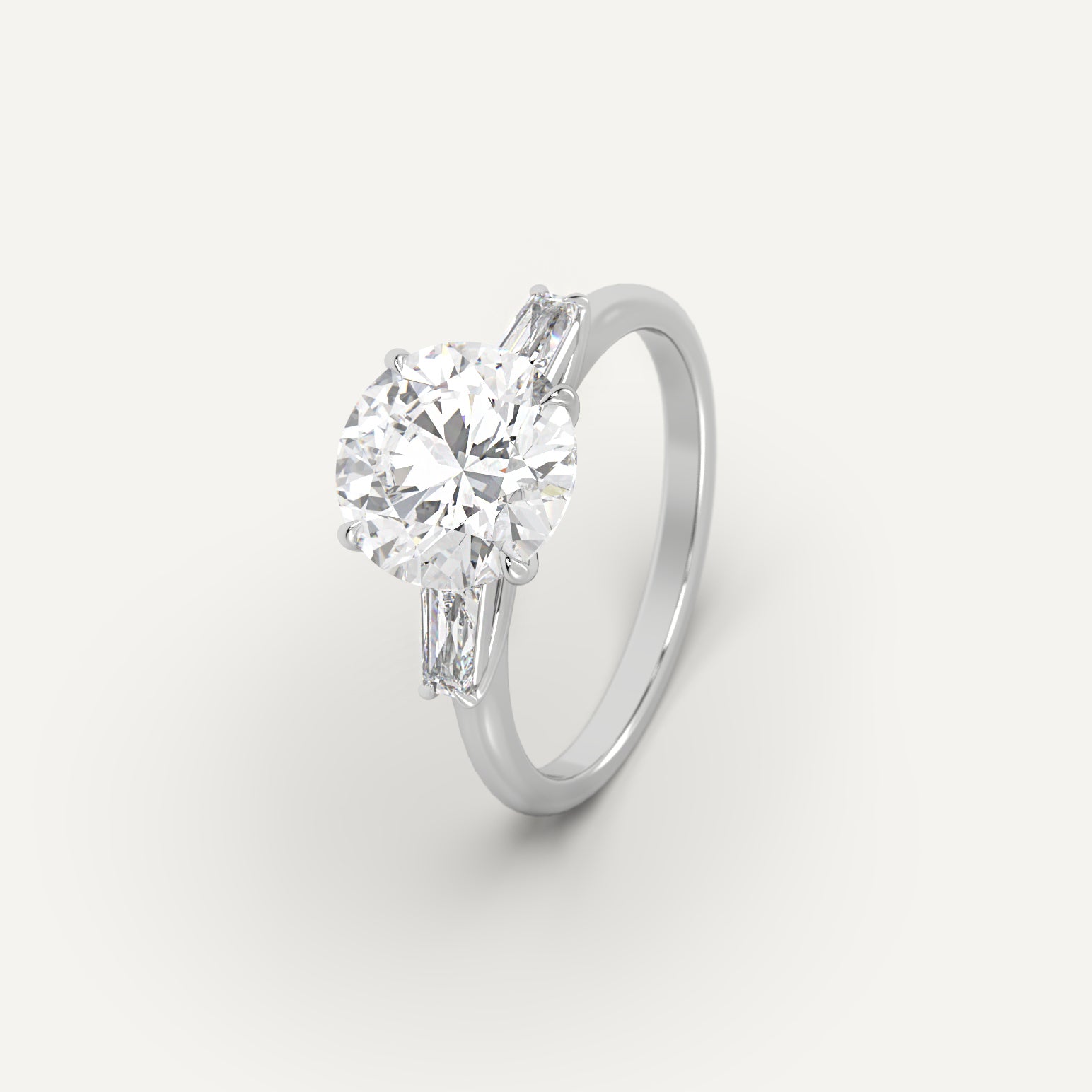 Classic 5 Carat Round Diamond Engagement Ring