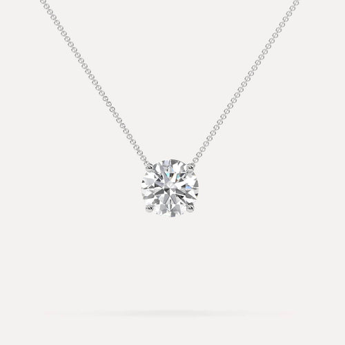 3 carat Round Floating Diamond Necklace
