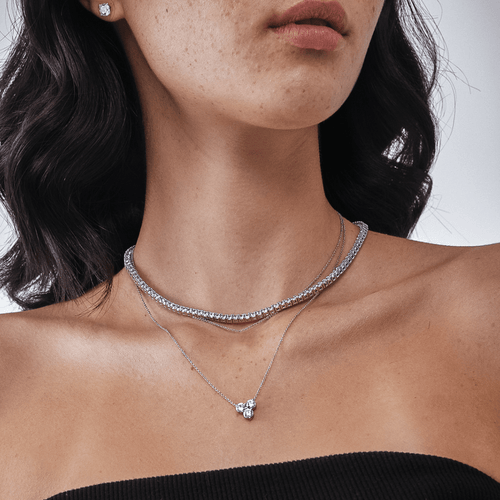 Diamond Cluster Bar Necklace — Salvatore & Co.