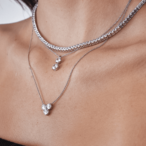 Cluster 3-Diamond Necklace