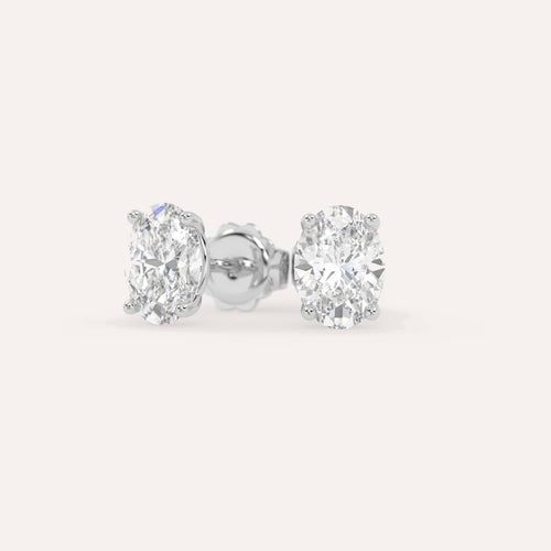 4 carat Oval Diamond Stud Earrings