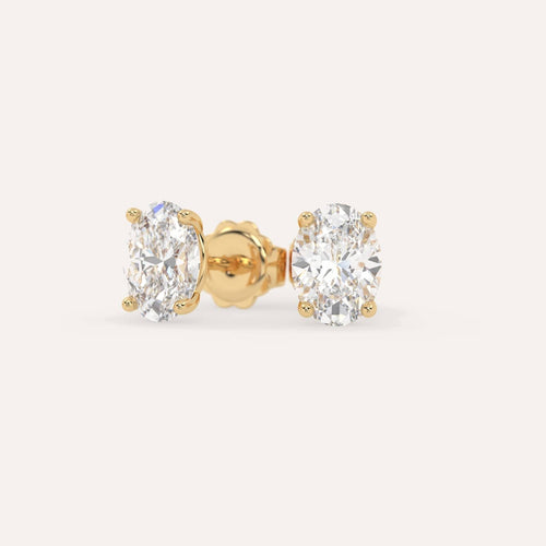 4 carat Oval Diamond Stud Earrings