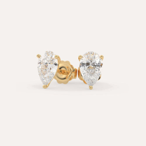 4 carat Pear Diamond Stud Earrings