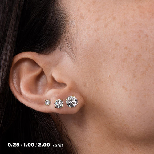 4 carat Round Diamond Stud Earrings