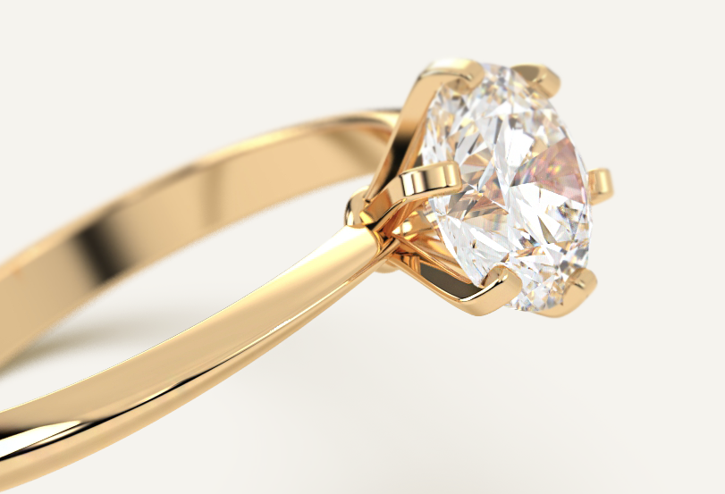 6 Prong Diamond Engagement Ring Setting