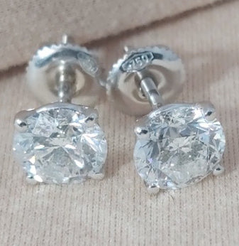 After Cleaning Diamond Earrings Close Up