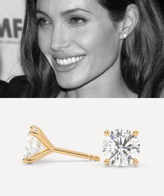 Angelina Jolie Classic Diamond Stud Earrings