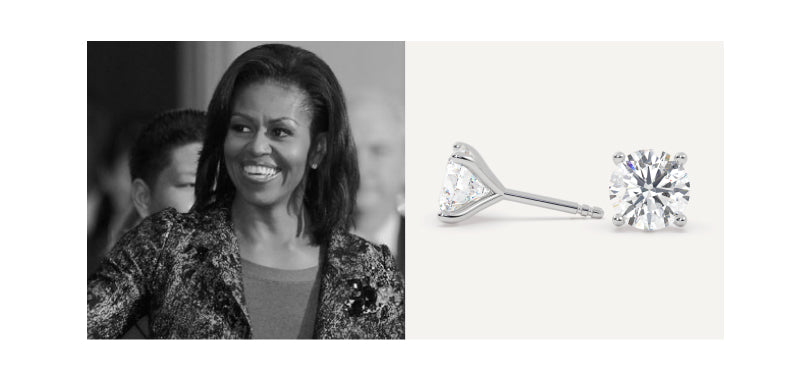 Michelle Obama Rocking Diamond Studs