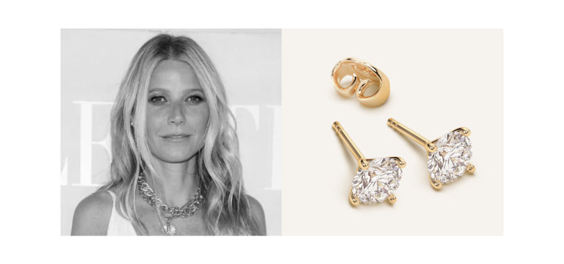 Gwyneth Paltrow Wearing Classic Yellow Gold Earrings