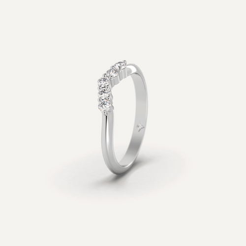 5-Diamond Curved Wedding Ring
