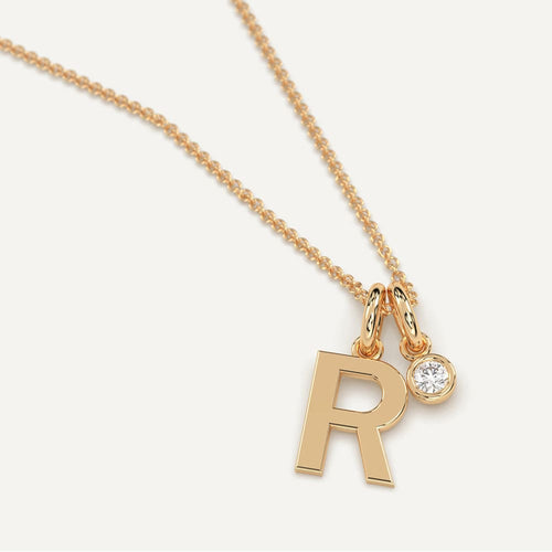 Rebecca Sterling Silver Large Initial 'R' Necklace - Germani's Jewelry