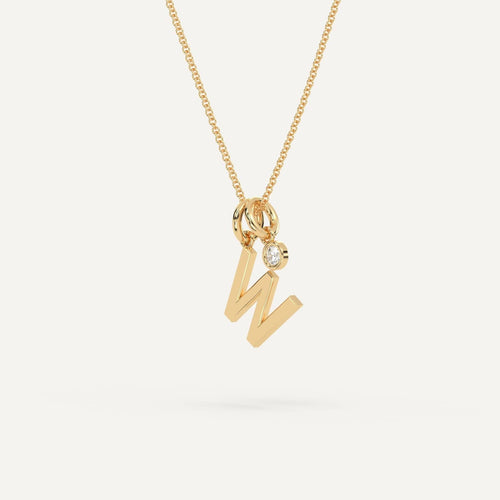 Initial Letter W Necklace
