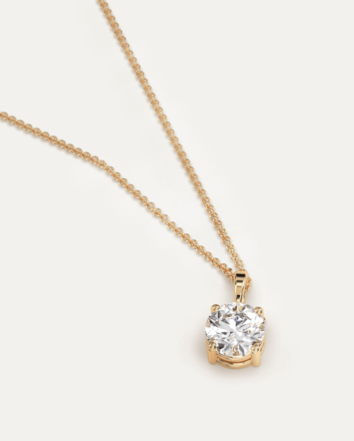 Single Diamond Necklace Pendant