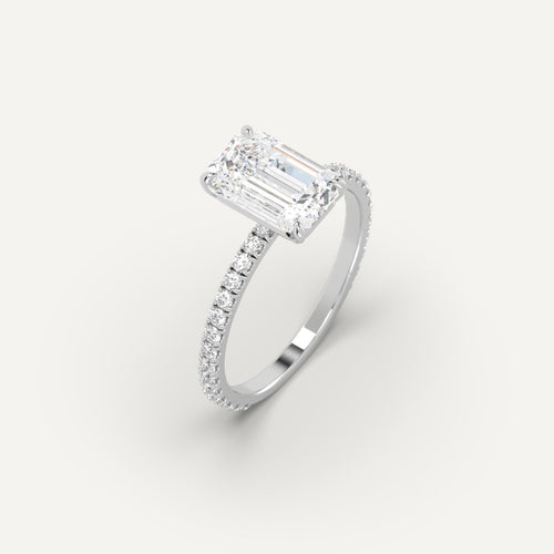 Pave Emerald Cut Diamond Ring Setting