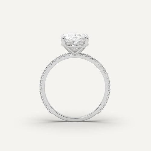 Pave Oval Cut Diamond Ring Setting