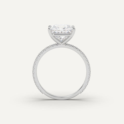 Pave Princess Cut Diamond Ring Setting