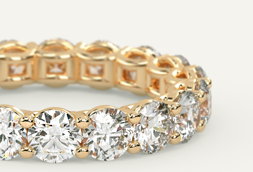 Shared Prong Diamond Eternity Ring In Yellow Gold