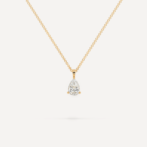 Buy Pear Diamond Necklace, Pear Solitaire Necklace, Pear Diamond Pendant  Necklace, Pear Shaped Necklace 18K White Gold Online in India - Etsy