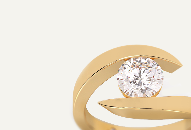 Tension Set Diamond Engagement Ring