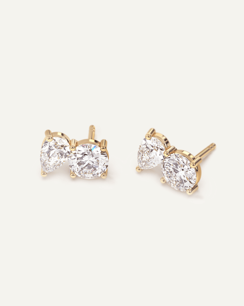 Toi Et Moi Diamond Stud Earrings