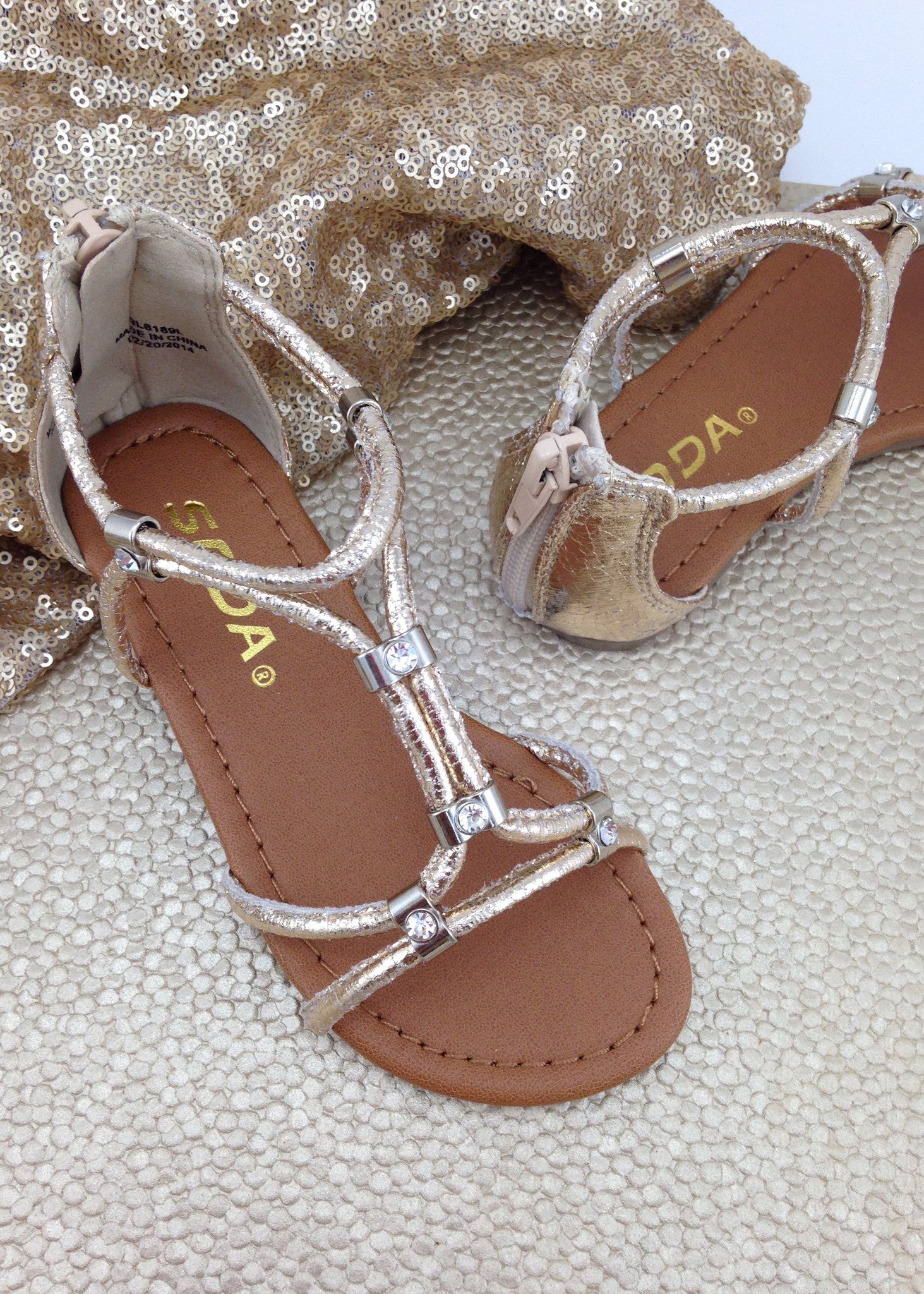 Girls Clothes | Girls Gold Gladiator Sandals - Liberty ...