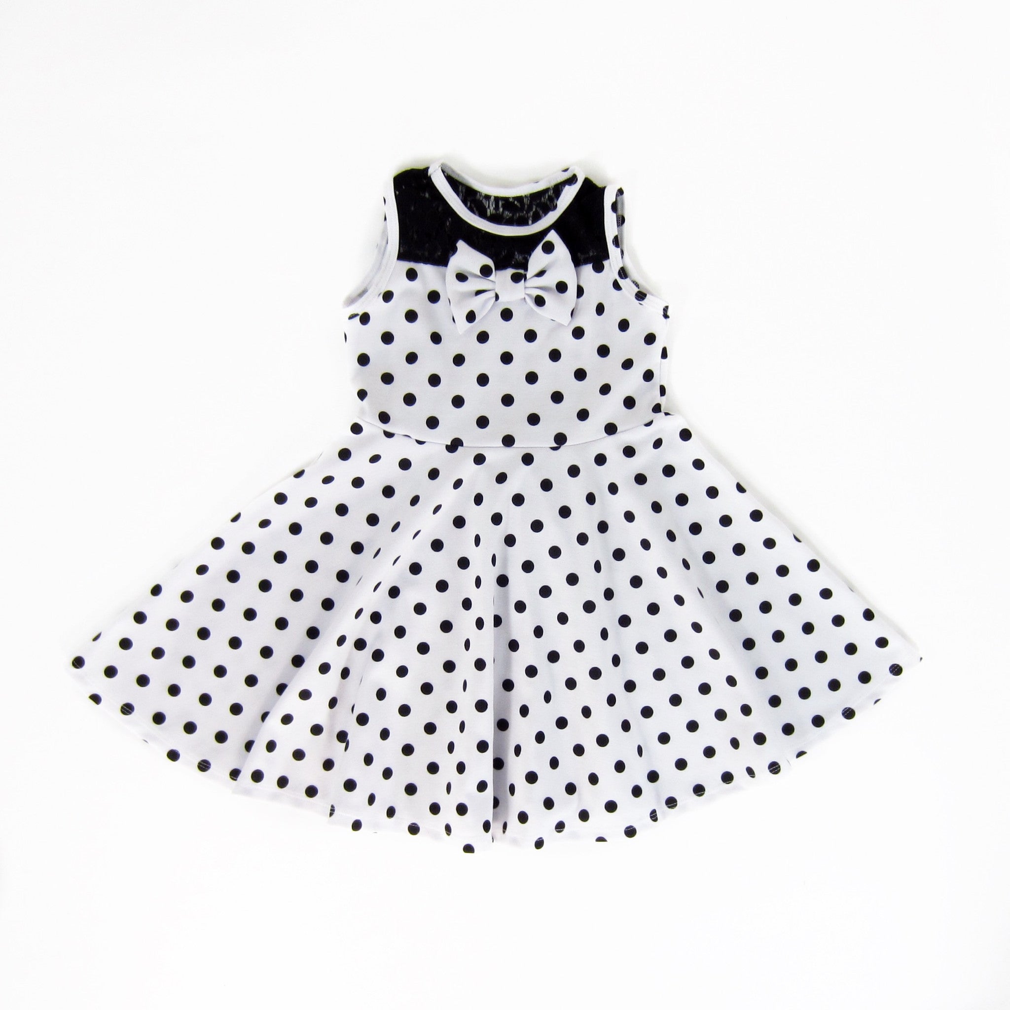 baby black and white polka dot dress