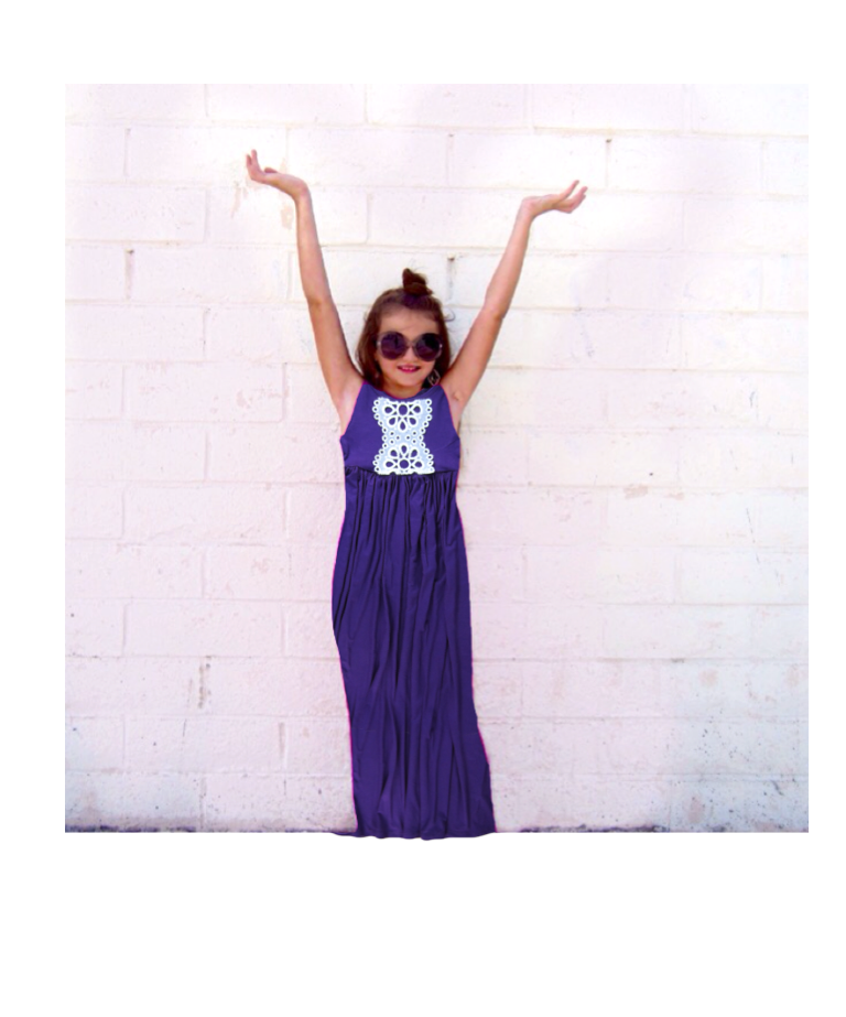 girls purple maxi dress