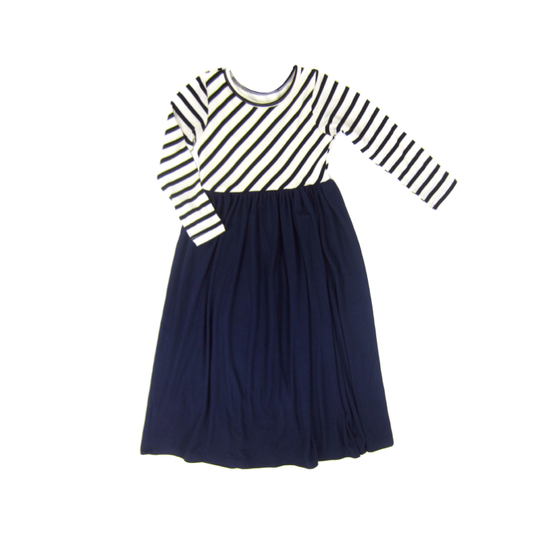 navy stripe maxi dress