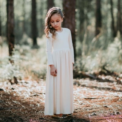 Girls Maxi Dress | Girls Cream Maxi 