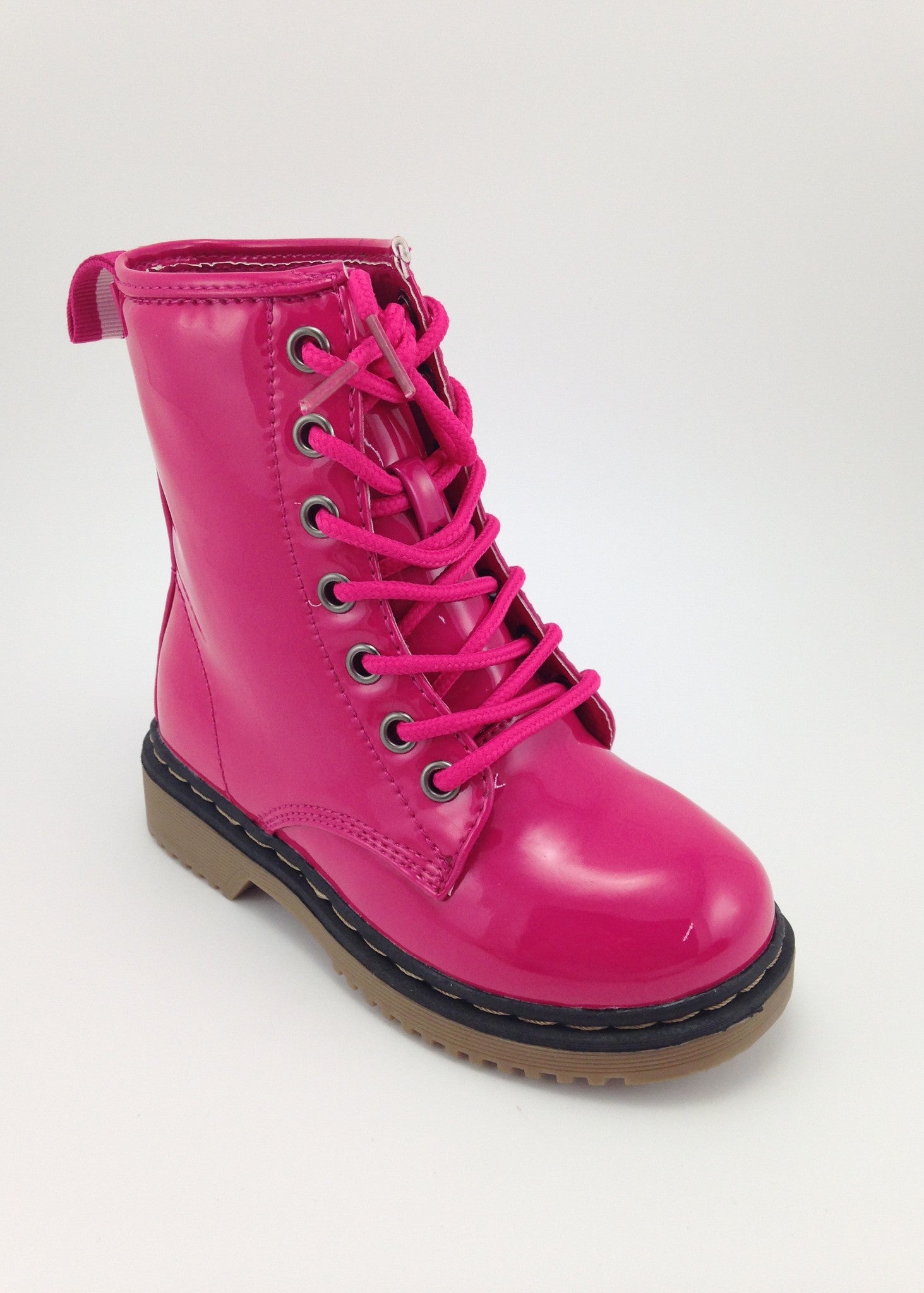girls pink lace up boots