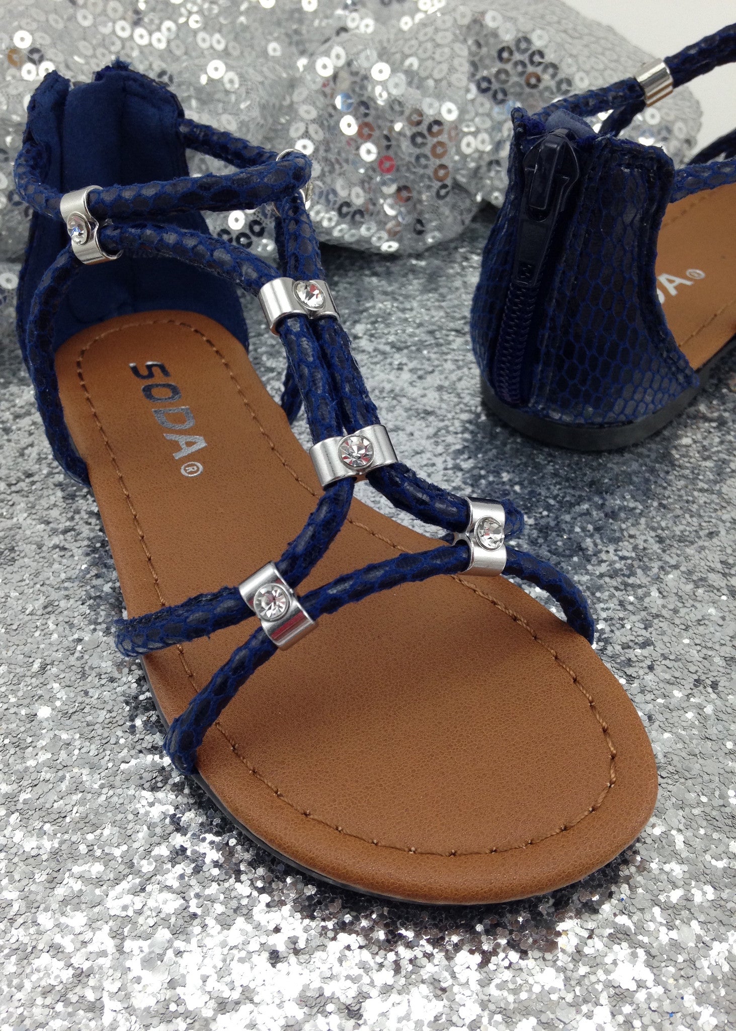 Girls Shoes Girls Navy  Blue Gladiator  Sandals  Liberty 