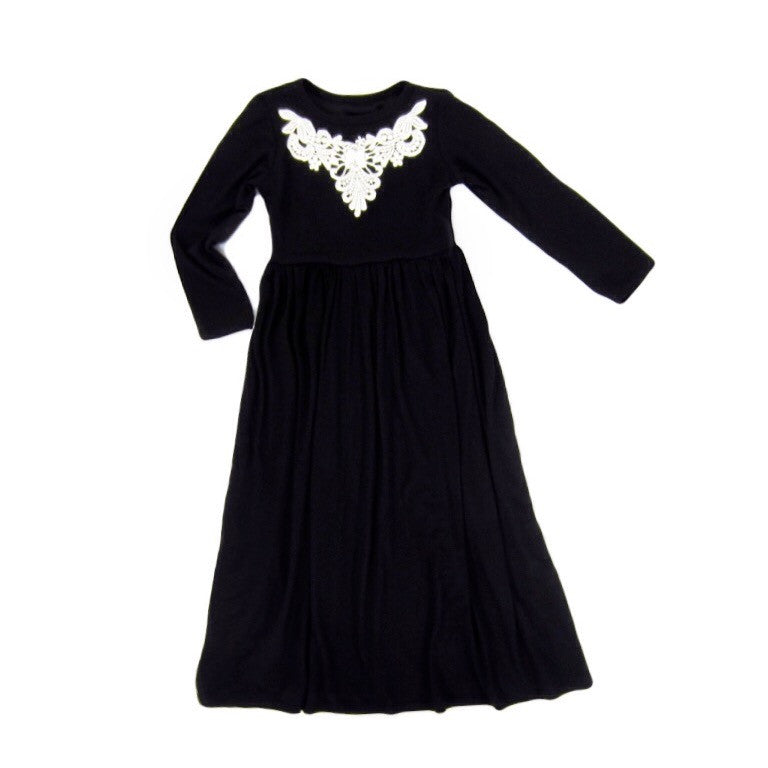 black long sleeve dress for girls