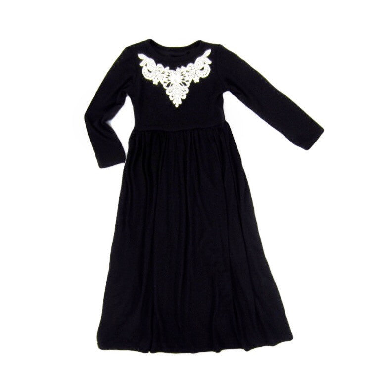 black maxi dress for girls