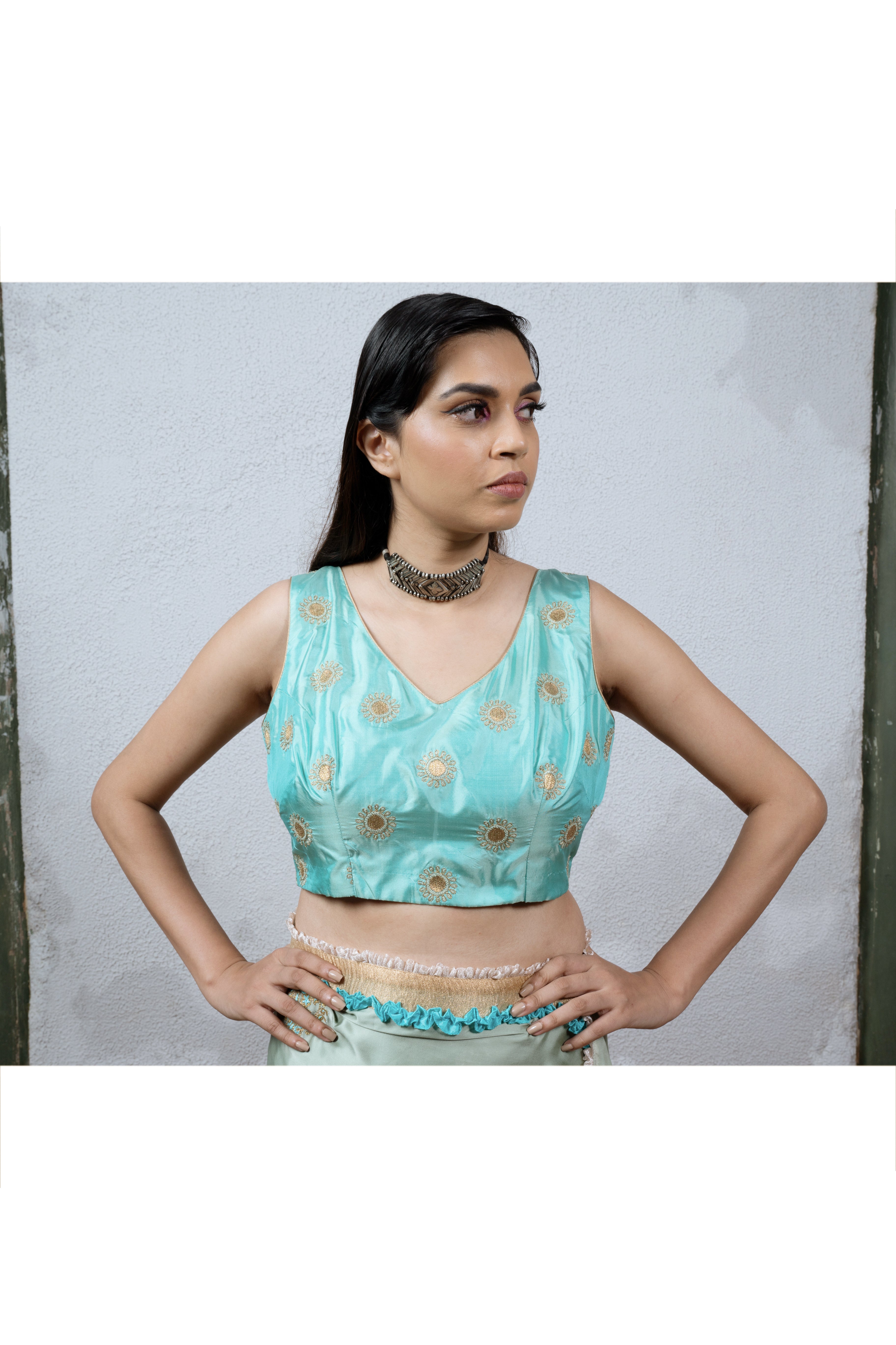 Apsara: Aqua Blue Saree