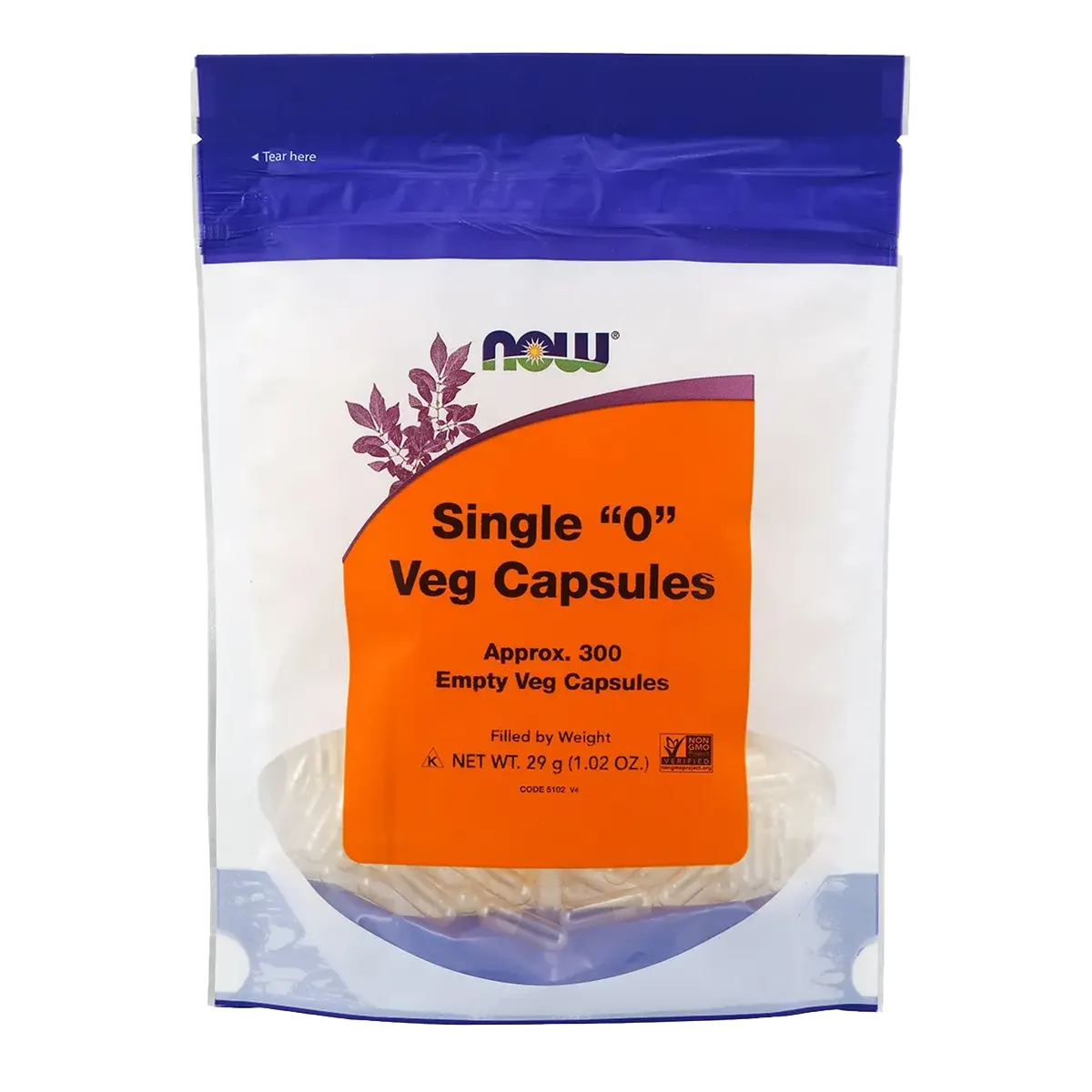 NOW Empty Vcaps Size "0" 300 Veggie Caps