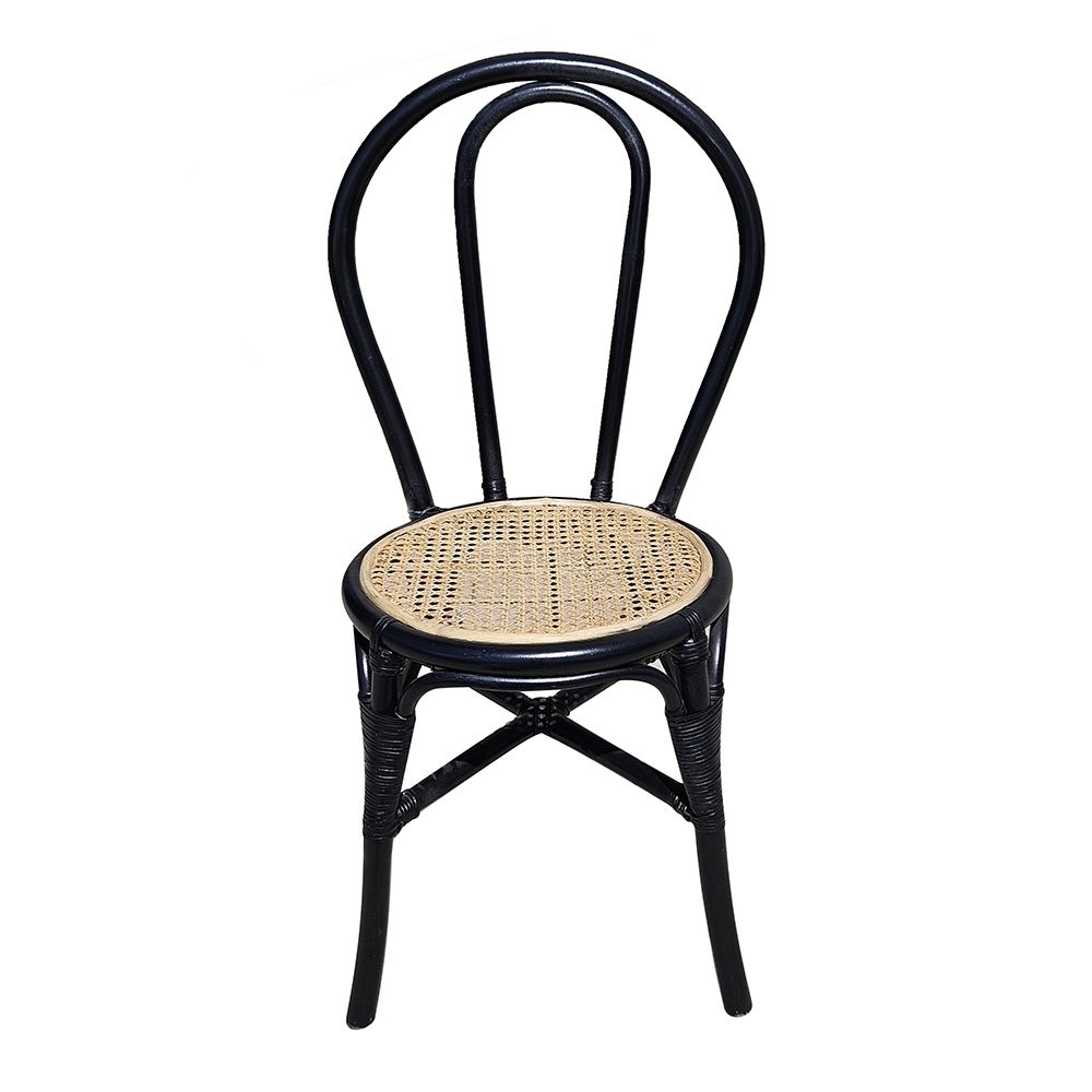 Set of 2 Black Multi Rattan Dining Chairs