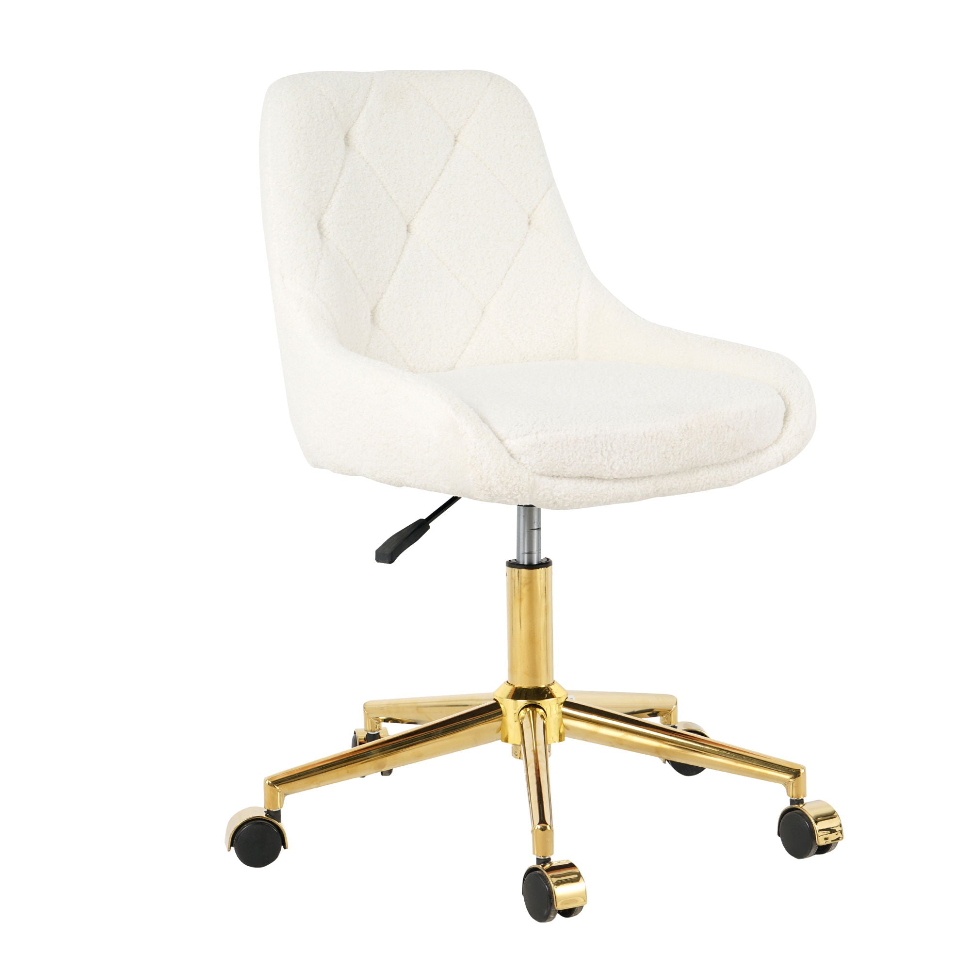 Stylish Modern Chair Upholstered in Teddy Velvet Fabric with Gold Plated 5-Claw Legs