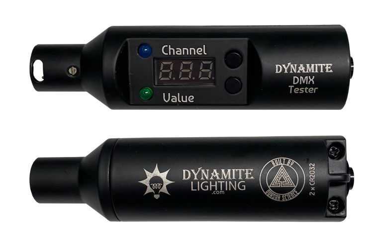 Dynamite DMX tester front and back view