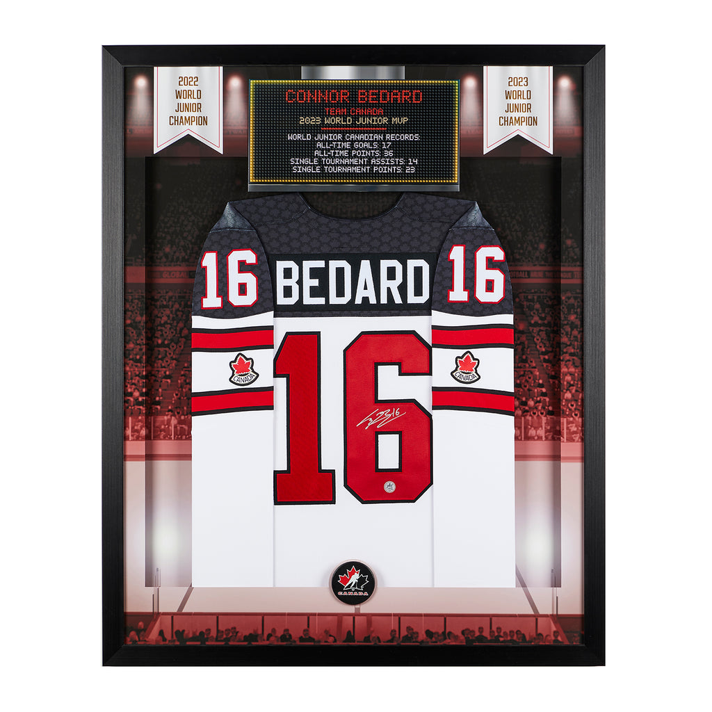 Shop Connor Bedard Signed Team Canada Black Nike Jersey