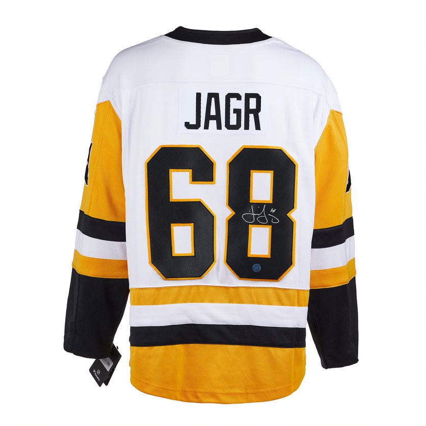 Framed Autographed/Signed Jaromir Jagr 33x42 Pittsburgh Black Jersey J –  Super Sports Center